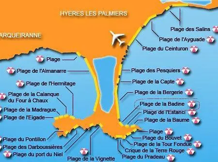 Badine Beach 5P Plage Piscine Balneo Clim Jardin Exotique Hyères Exterior foto